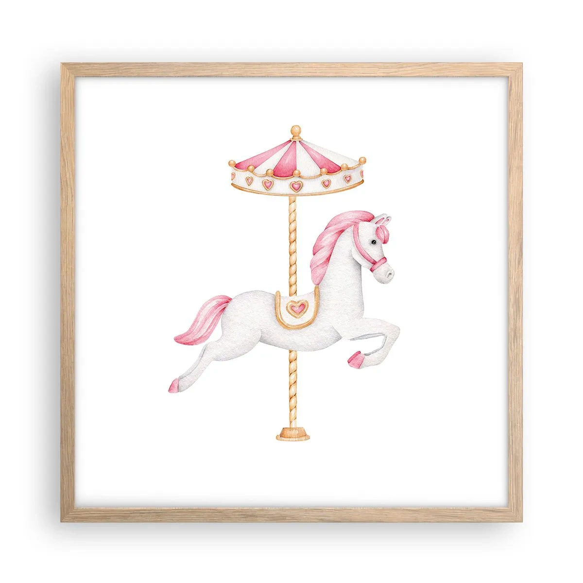 Póster en marco roble claro - Partió al galope - 50x50 cm