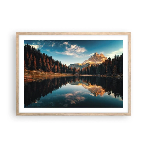 Póster en marco roble claro - Paisaje duplicado - 70x50 cm