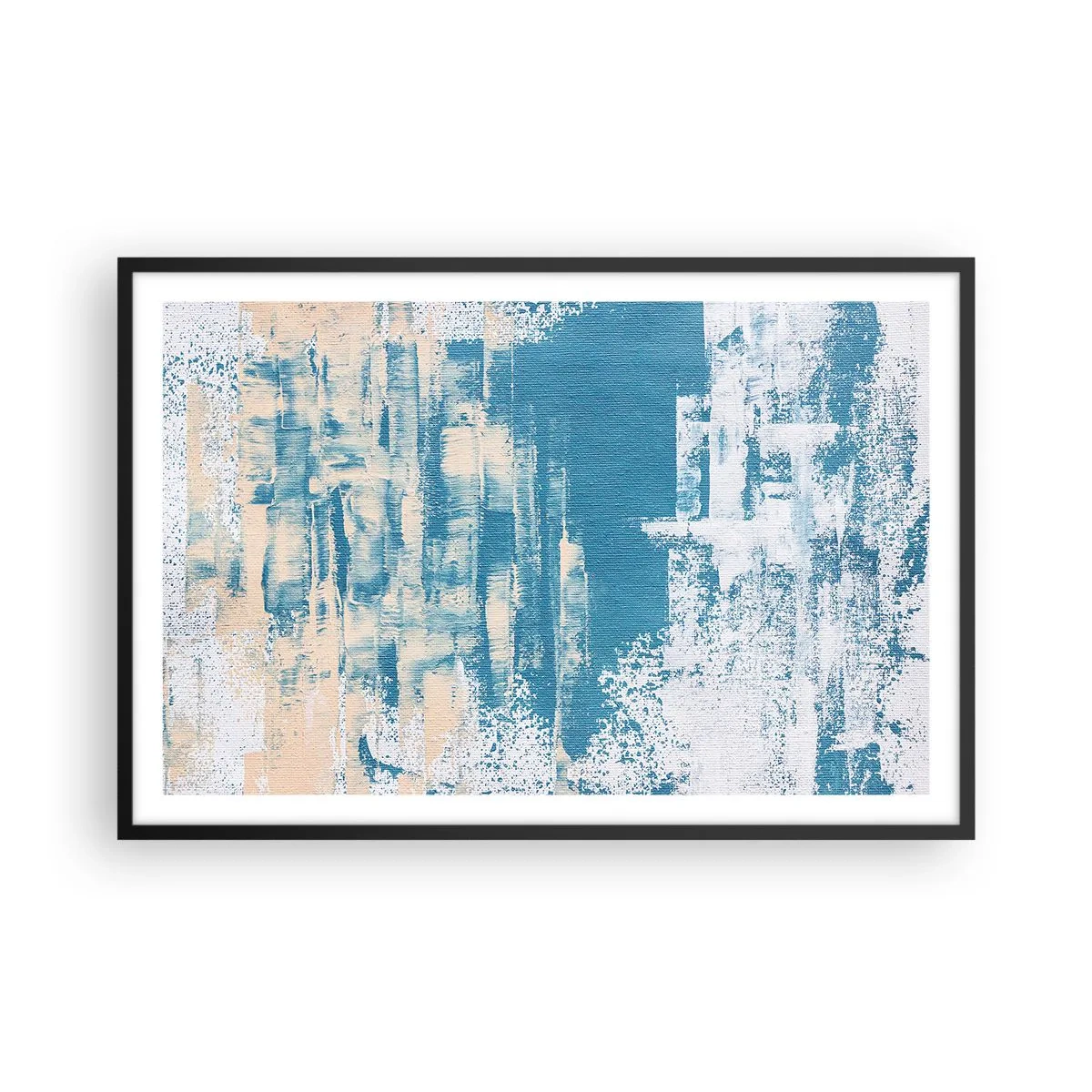 Póster en marco negro - A través de un carámbano - 91x61 cm
