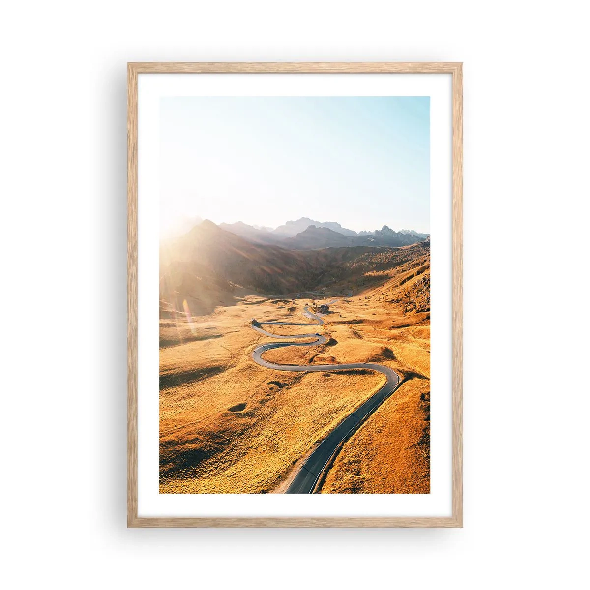 Póster en marco roble claro - En un valle dorado - 50x70 cm