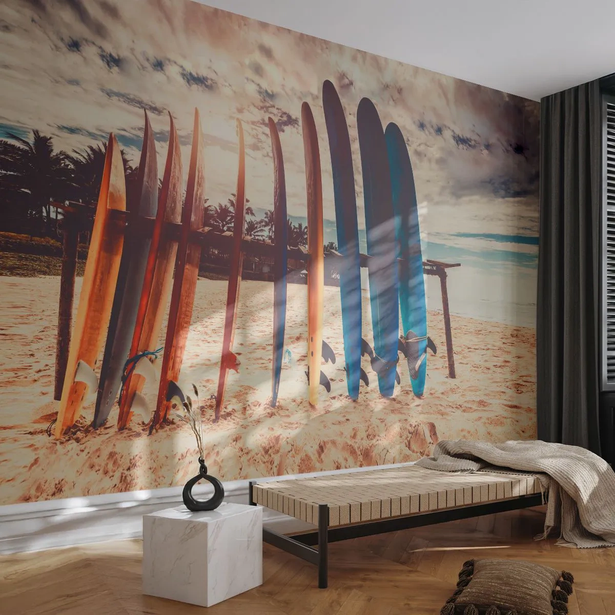 Fotomural Autadhesivo Deluxe Sticker - Buenas noches, hasta mañana - Surf, Paisaje, Tabla de surf - 250x175 cm