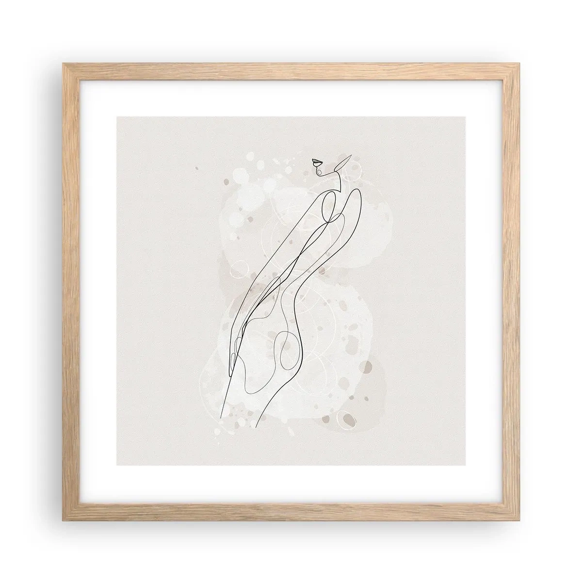 Póster en marco roble claro - Una mirada no dice nada y al mismo tiempo lo dice todo - 40x40 cm