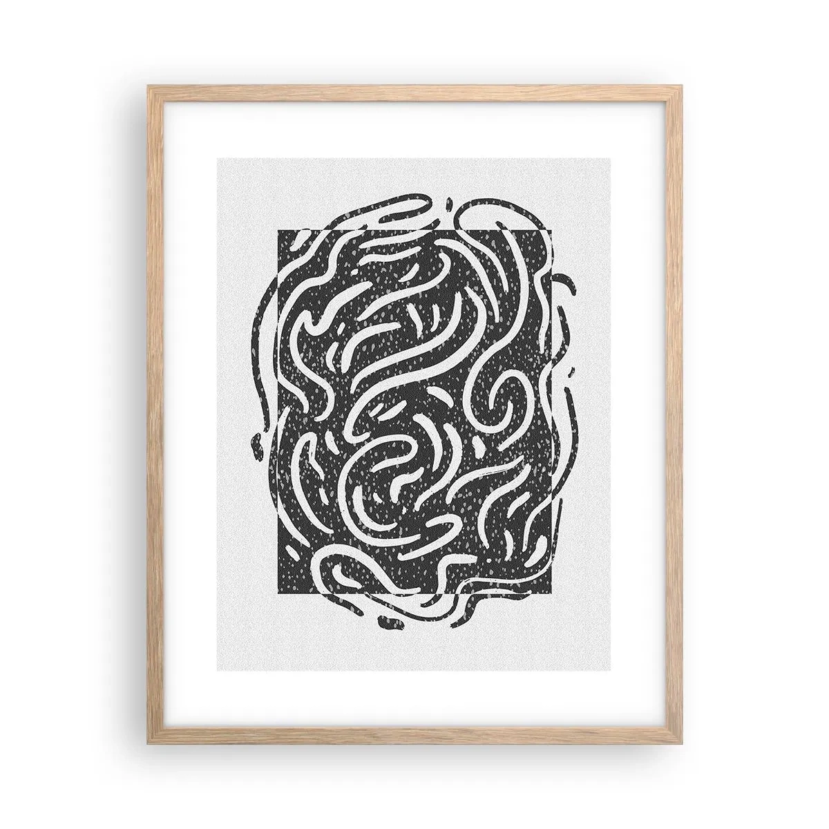 Póster en marco roble claro - Abstracción: una danza de alegría - 40x50 cm