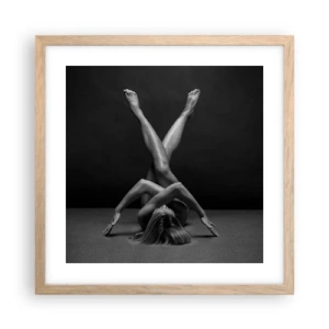 Póster en marco roble claro - Geometría al desnudo - 40x40 cm