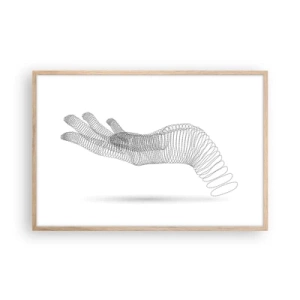 Póster en marco roble claro - Mano elástica - 91x61 cm