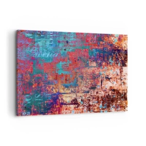 Cuadro sobre lienzo - Impresión de Imagen - Una composición abstracta con una mezcla de colores intensos. - 120x80cm - Memoria y olvido - Decoración de pared moderna para salón y dormitorio ARTTOR