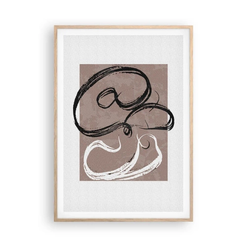 Póster en marco roble claro - Composición: la búsqueda de la plenitud - 70x100 cm