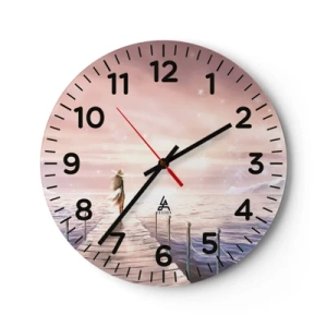 Reloj de pared - Reloj de vidrio - A la luz de un sueño - 30x30 cm