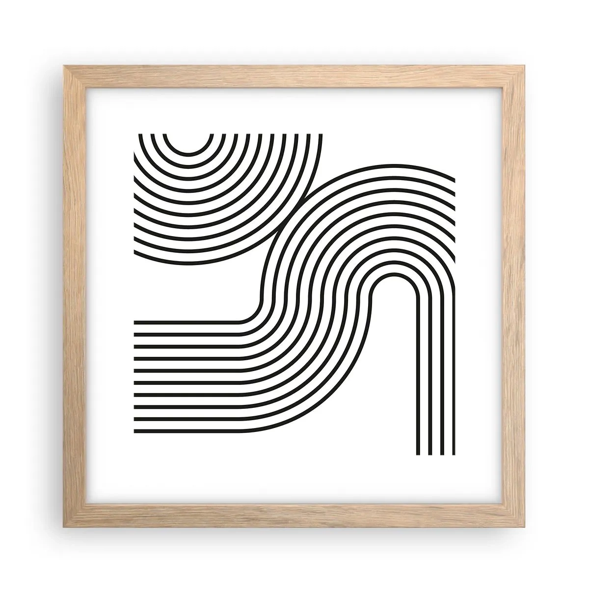 Póster en marco roble claro - En una curva - 30x30 cm