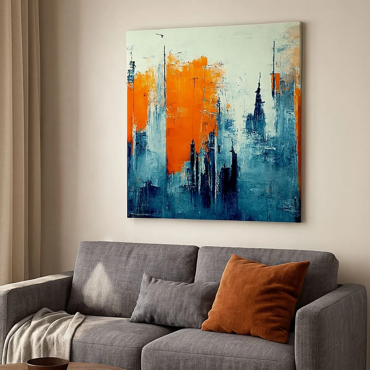 Cuadro sobre lienzo - Impresión de Imagen - Paisaje moderno - 30x30 cm