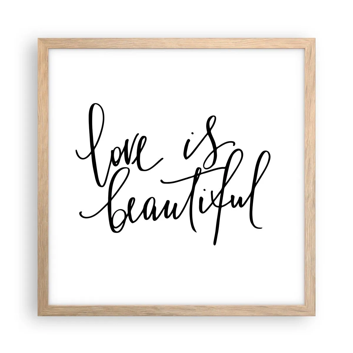 Póster en marco roble claro - Leer y repetir - 40x40 cm