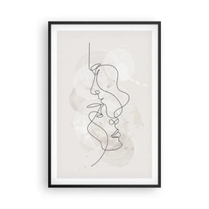 Póster en marco negro - En un abrazo - 61x91 cm
