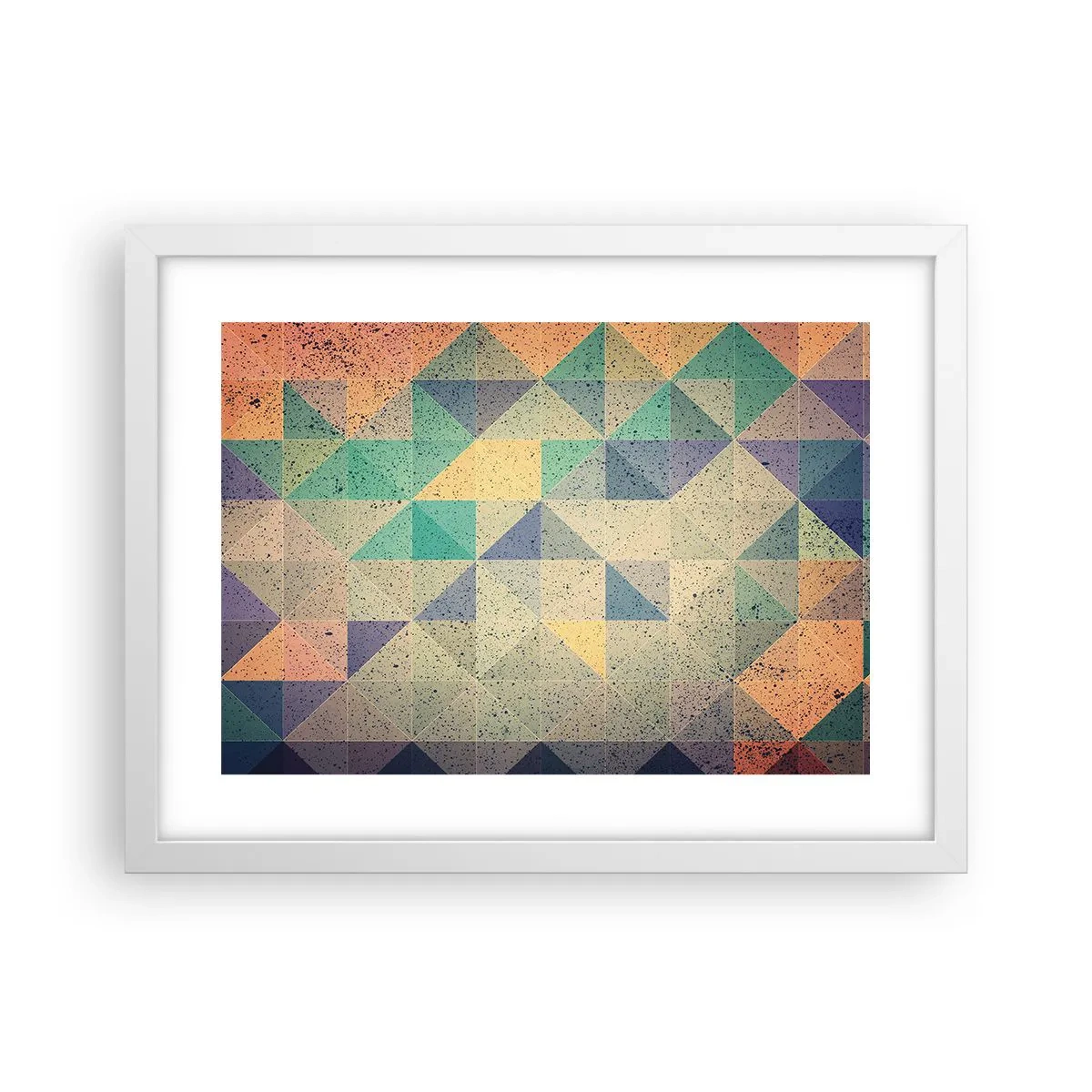 Póster en marco blanco - República de los triángulos - 40x30 cm