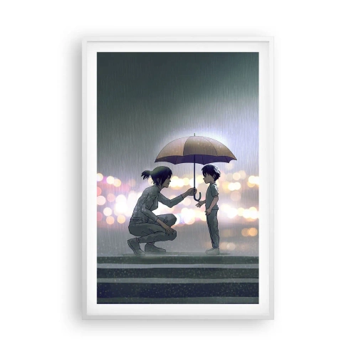 Póster en marco blanco - Y todo está bien - 61x91 cm