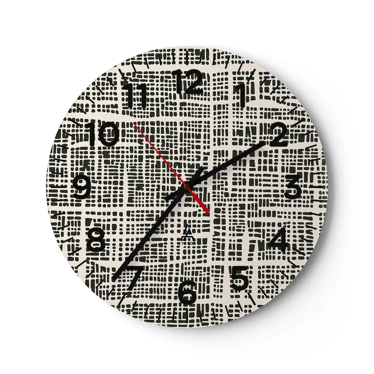 Reloj de pared - Reloj de vidrio - Composición del tejido - 30x30 cm