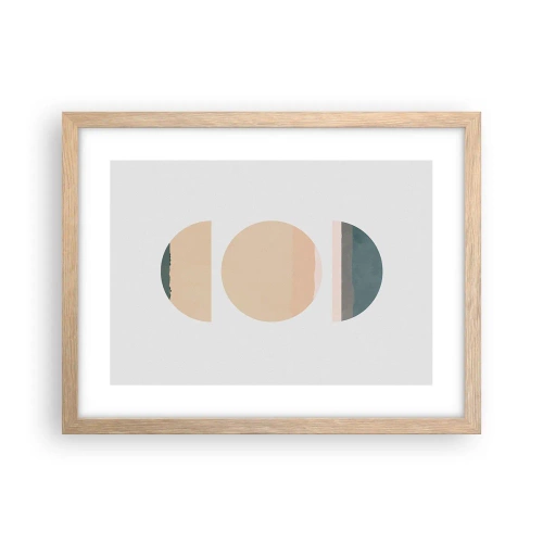 Póster en marco roble claro - Círculo tras círculo - 40x30 cm