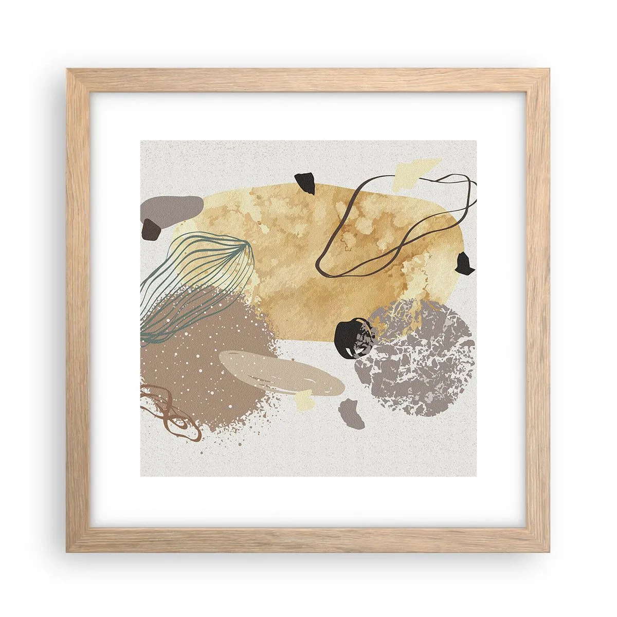 Póster en marco roble claro - Plumología aplicada - 30x30 cm
