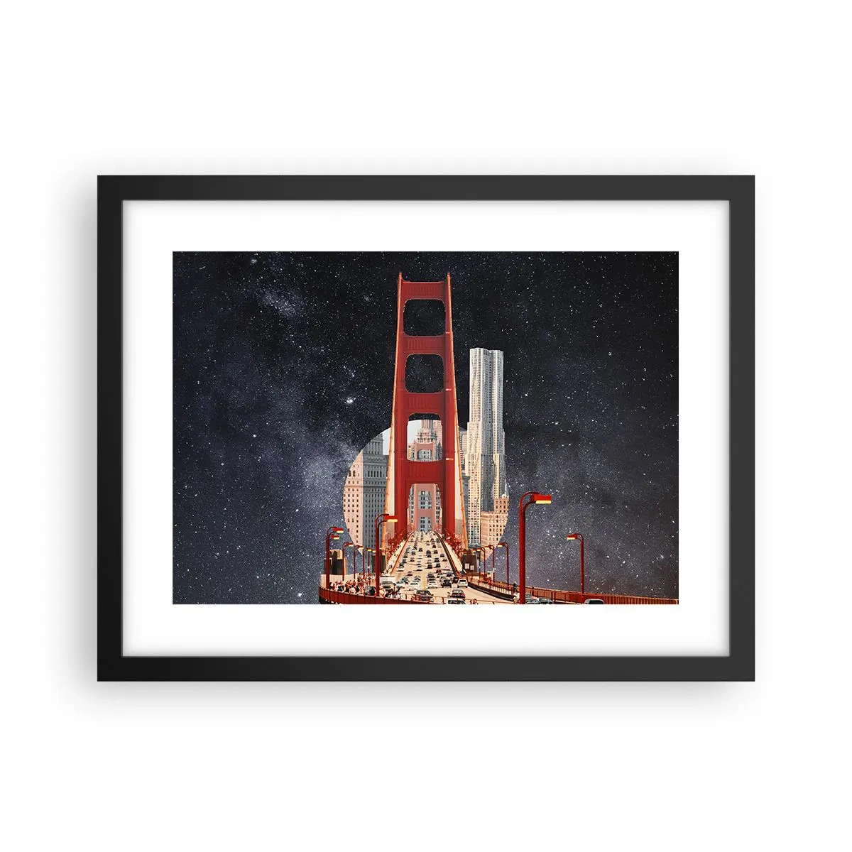 Póster en marco negro - Siempre en el centro - 40x30 cm