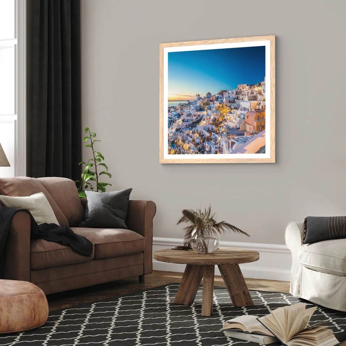 Póster en marco roble claro - La esencia de lo griego - 30x30 cm