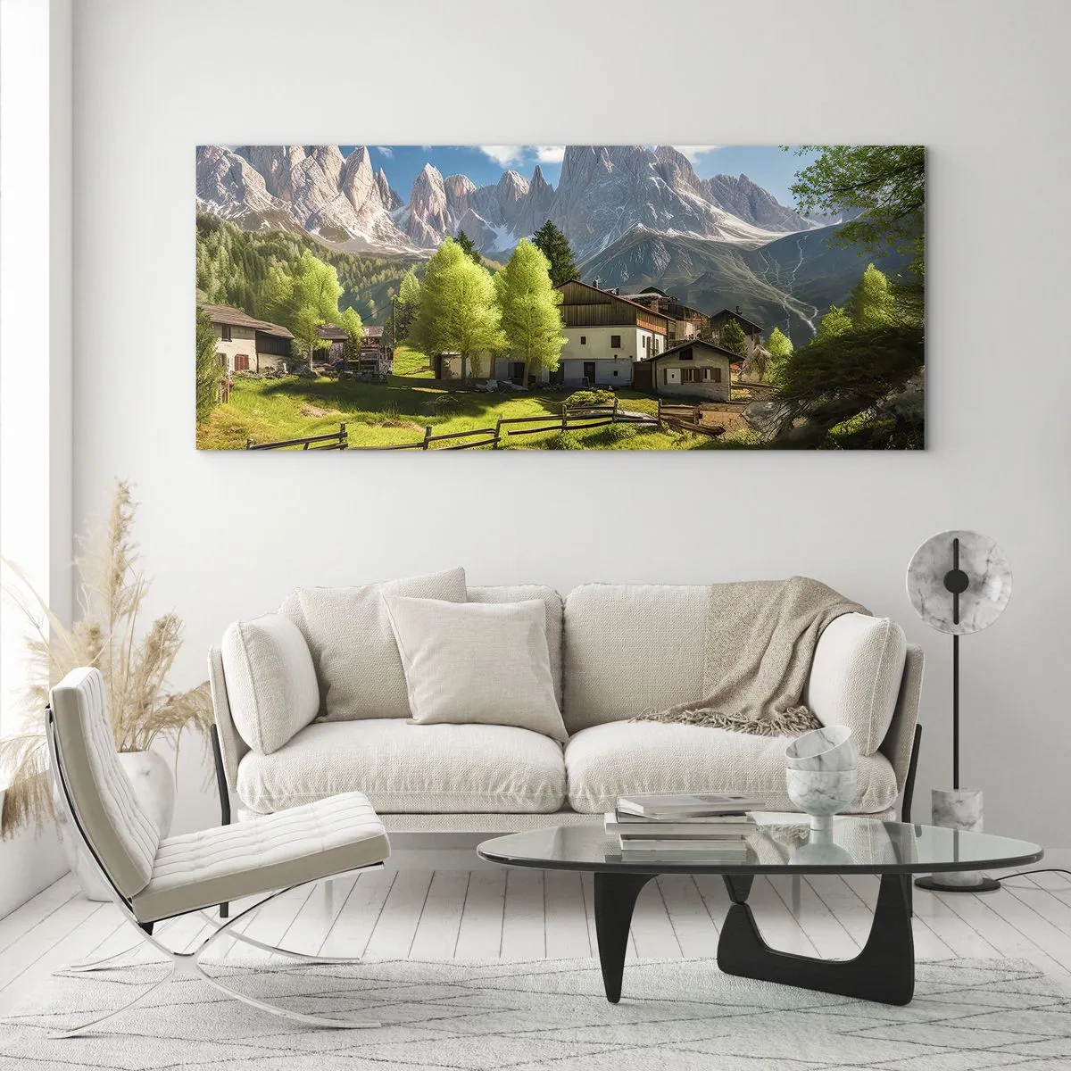 Cuadro sobre vidrio - Impresiones sobre Vidrio - Idilio alpino - 100x40 cm