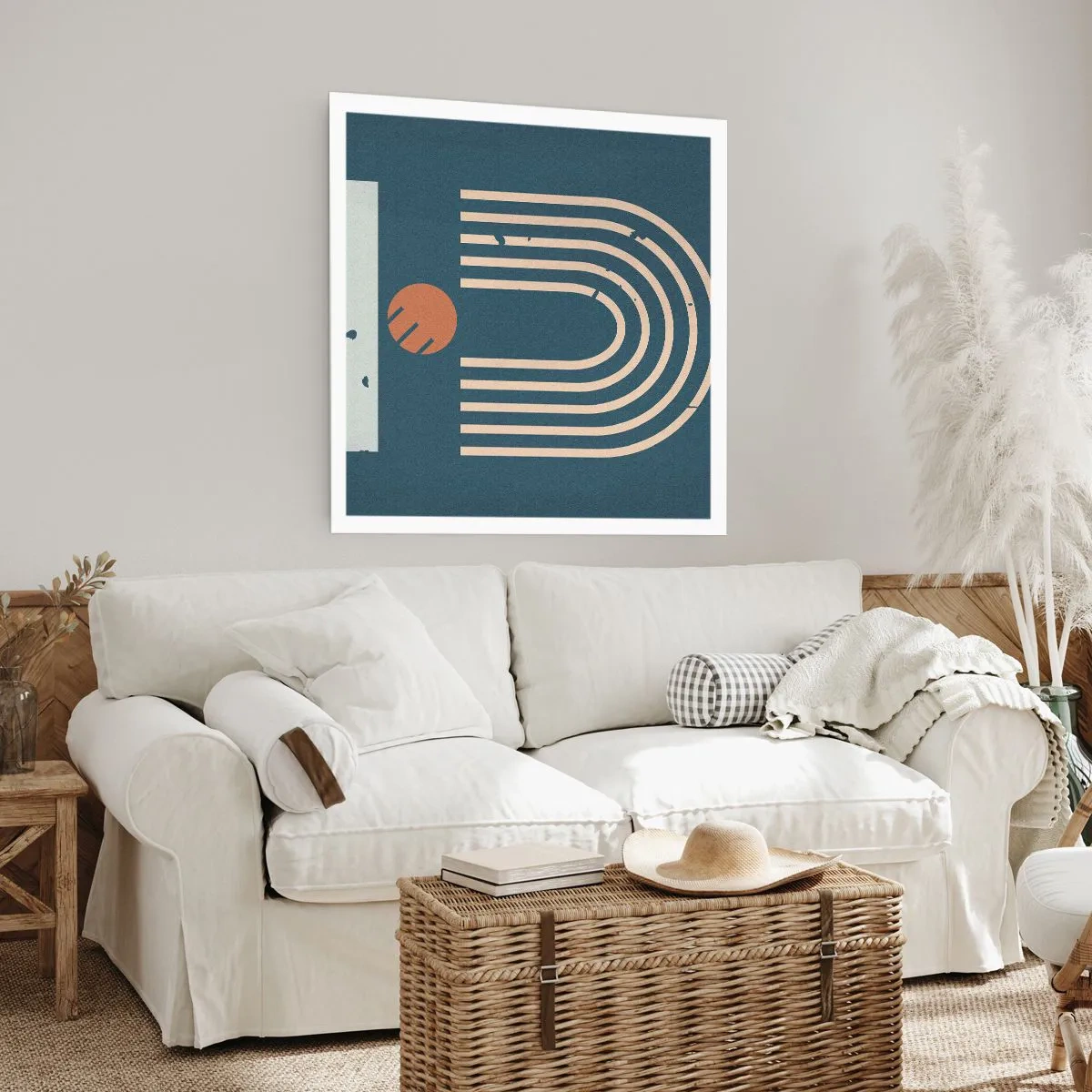 Póster - Geometría sobre azul marino - 30x30 cm