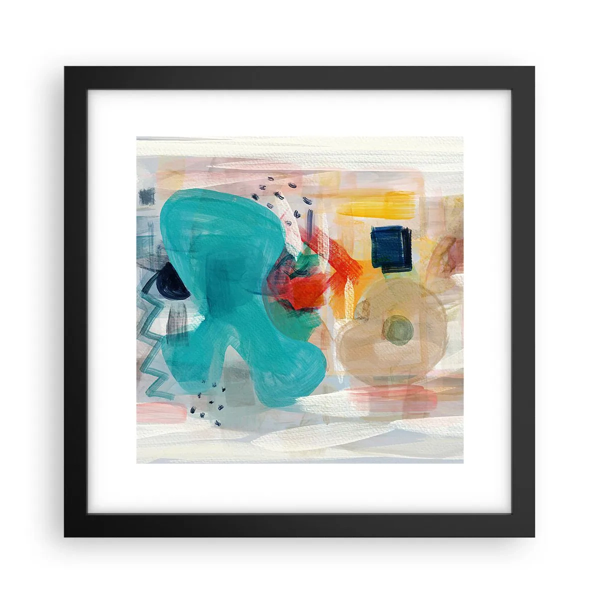Póster en marco negro - Un juego de colores - 30x30 cm