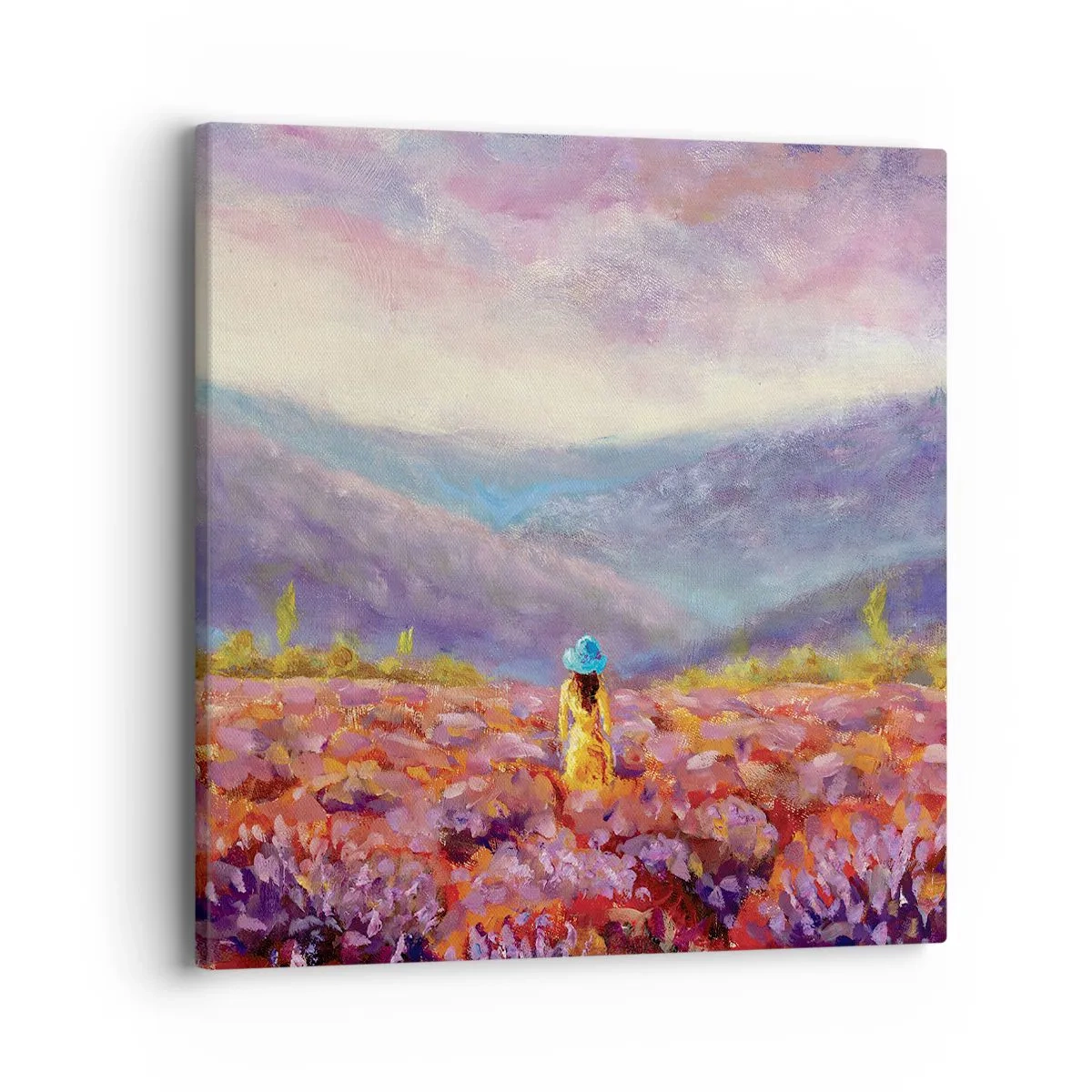 Cuadro sobre lienzo - Impresión de Imagen - En un mundo de lavanda - 40x40 cm