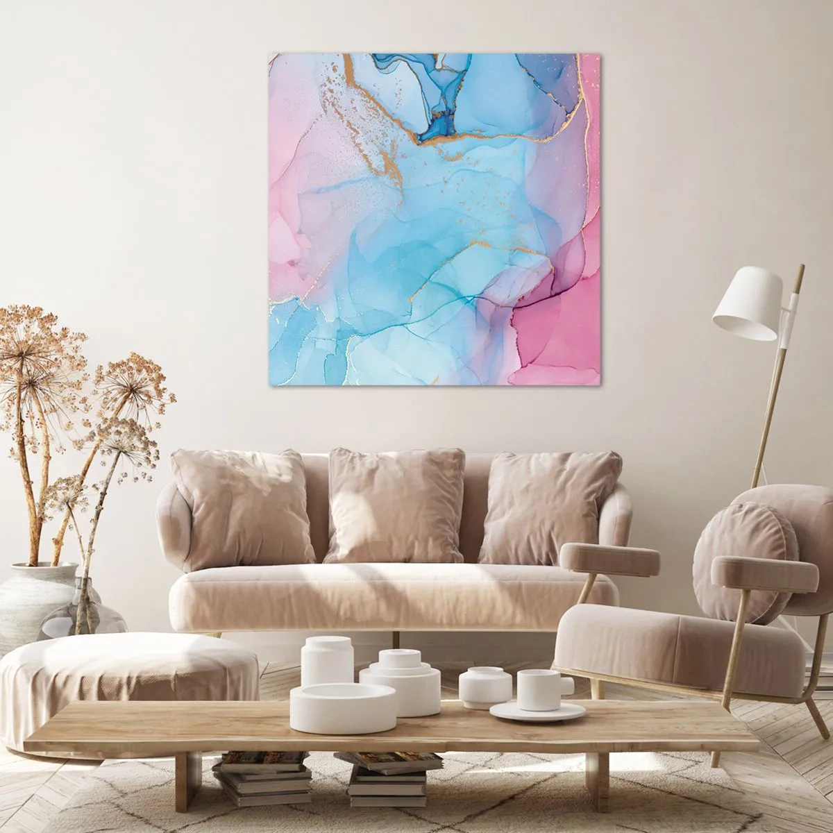 Cuadro sobre lienzo - Impresión de Imagen - Reuniones y encuentros de colores - 60x60 cm