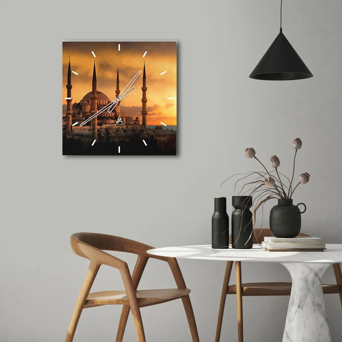 Reloj de pared - Reloj de vidrio - Dios es grande - 40x40 cm