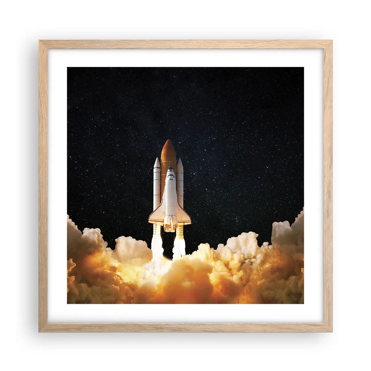 Póster en marco roble claro - ¡Ad astra! - 50x50 cm