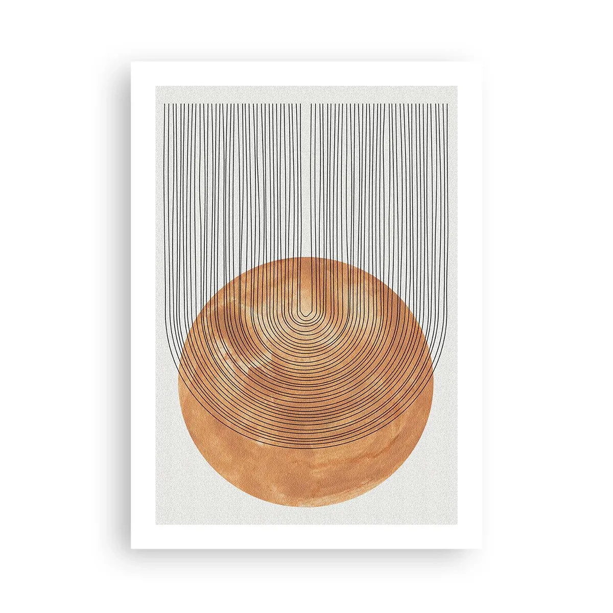 Póster - Abstracción geométrica en tonos terrosos - 50x70cm - Una composición soleada - Decoración de pared moderna para salón y dormitorio ARTTOR