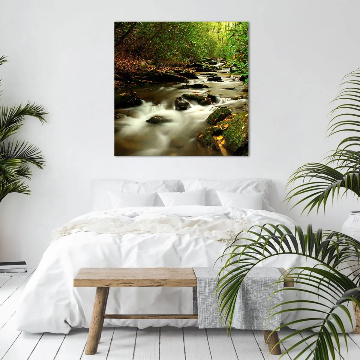 Cuadro sobre lienzo - Impresión de Imagen - Como plata líquida - 70x70 cm