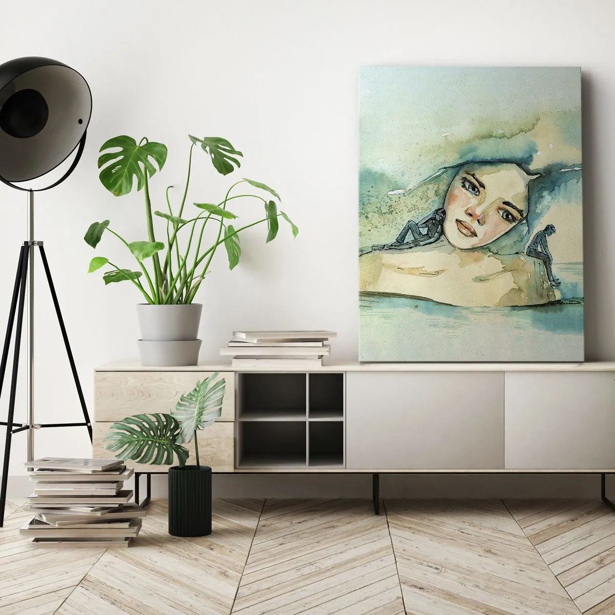 Cuadro sobre lienzo - Impresión de Imagen - ¿Soy azul? - 45x80 cm