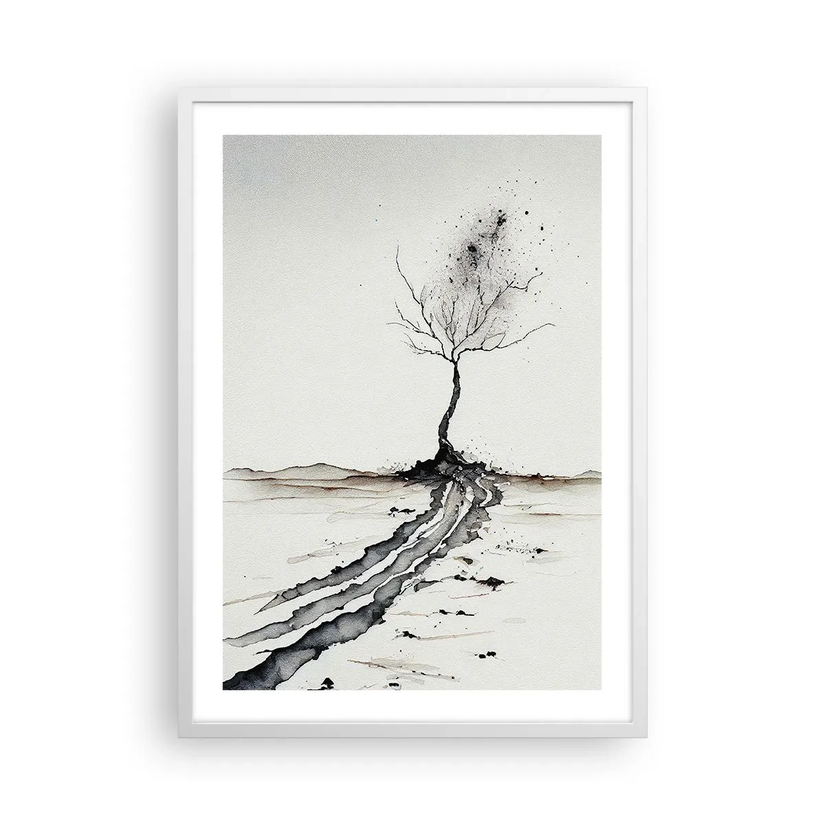 Póster en marco blanco - Melancolía invernal - 50x70 cm