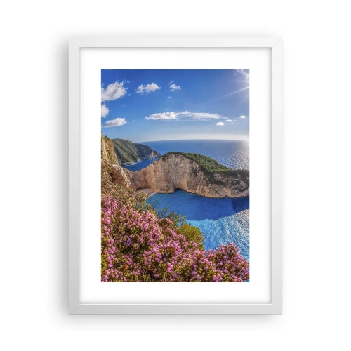 Póster en marco blanco - Mis grandes vacaciones en Grecia - 30x40 cm