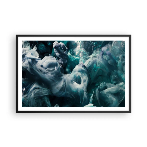 Póster en marco negro - Un movimiento de color - 91x61 cm