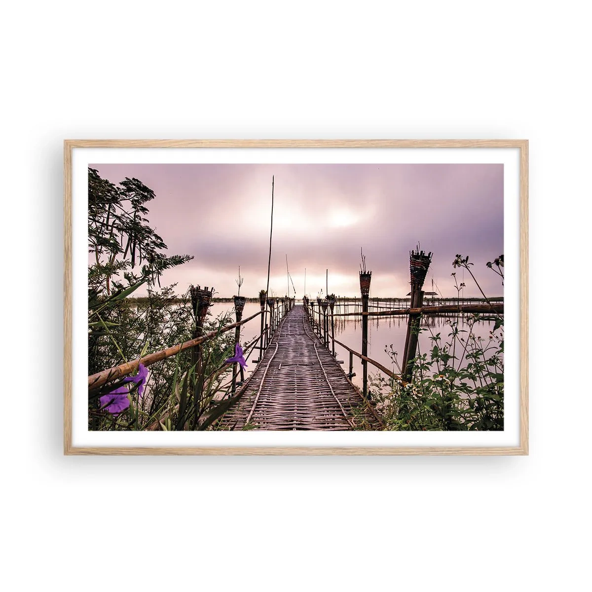 Póster en marco roble claro - La tranquilidad de Asia - 91x61 cm