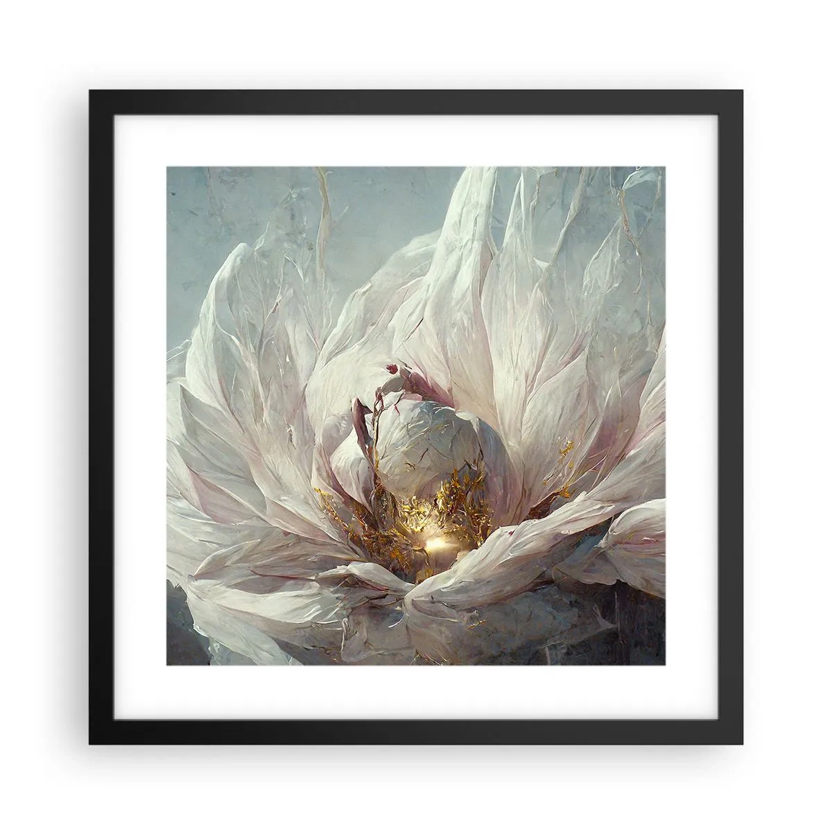 Póster en marco negro - Florece una vez cada cien años - 40x40 cm