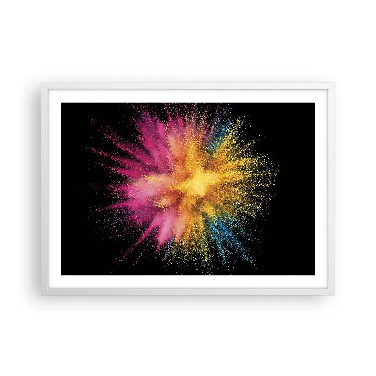 Póster en marco blanco - El nacimiento de los colores - 70x50 cm