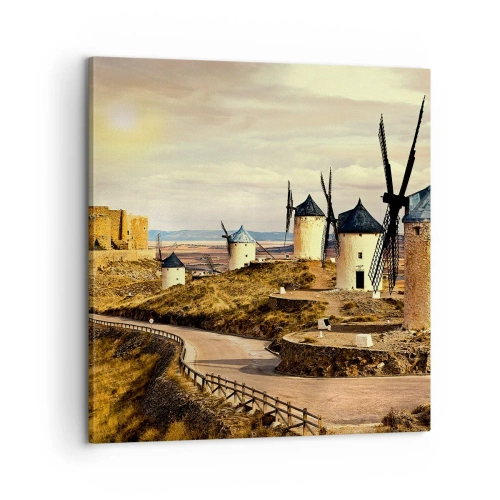 Cuadro sobre lienzo - Impresión de Imagen - Don Quijote los vio - 60x60 cm