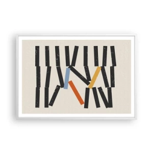 Póster en marco blanco - Dominó - composición - 100x70 cm