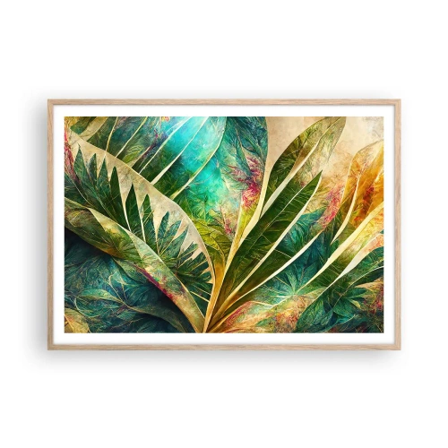 Póster en marco roble claro - Los colores del trópico - 100x70 cm