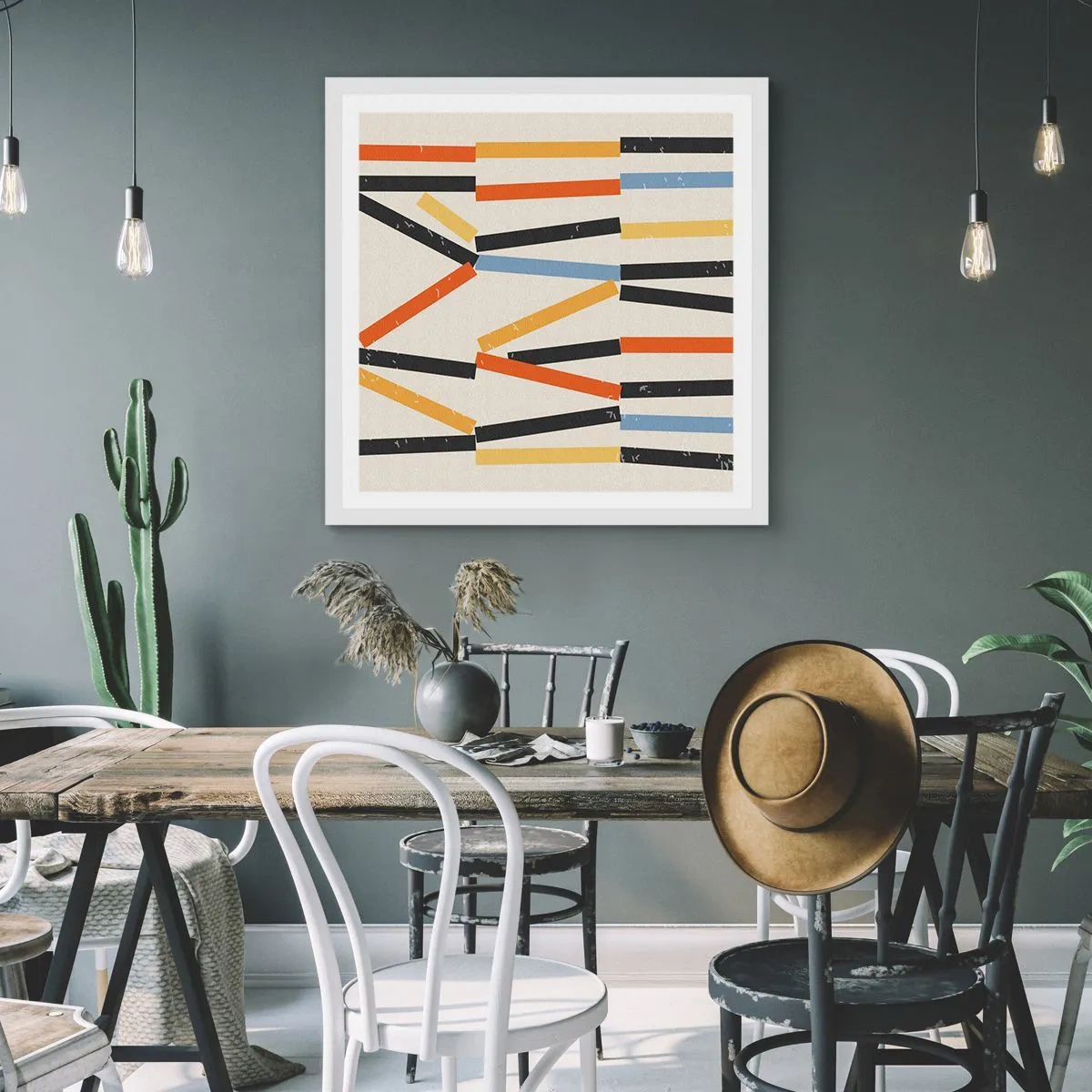 Póster en marco blanco - Composición horizontal - 60x60 cm