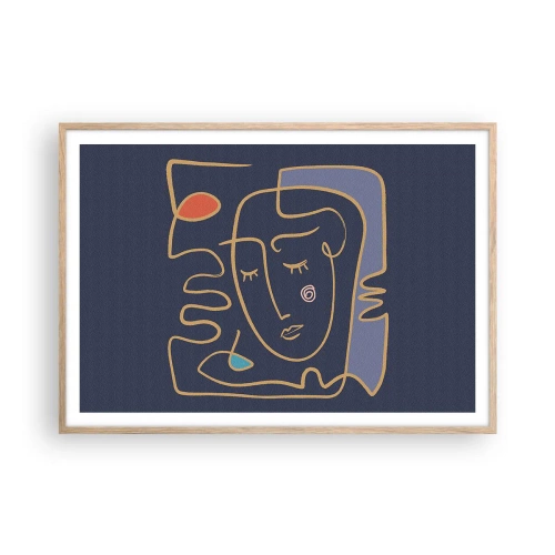 Póster en marco roble claro - En un maravilloso sueño - 100x70 cm