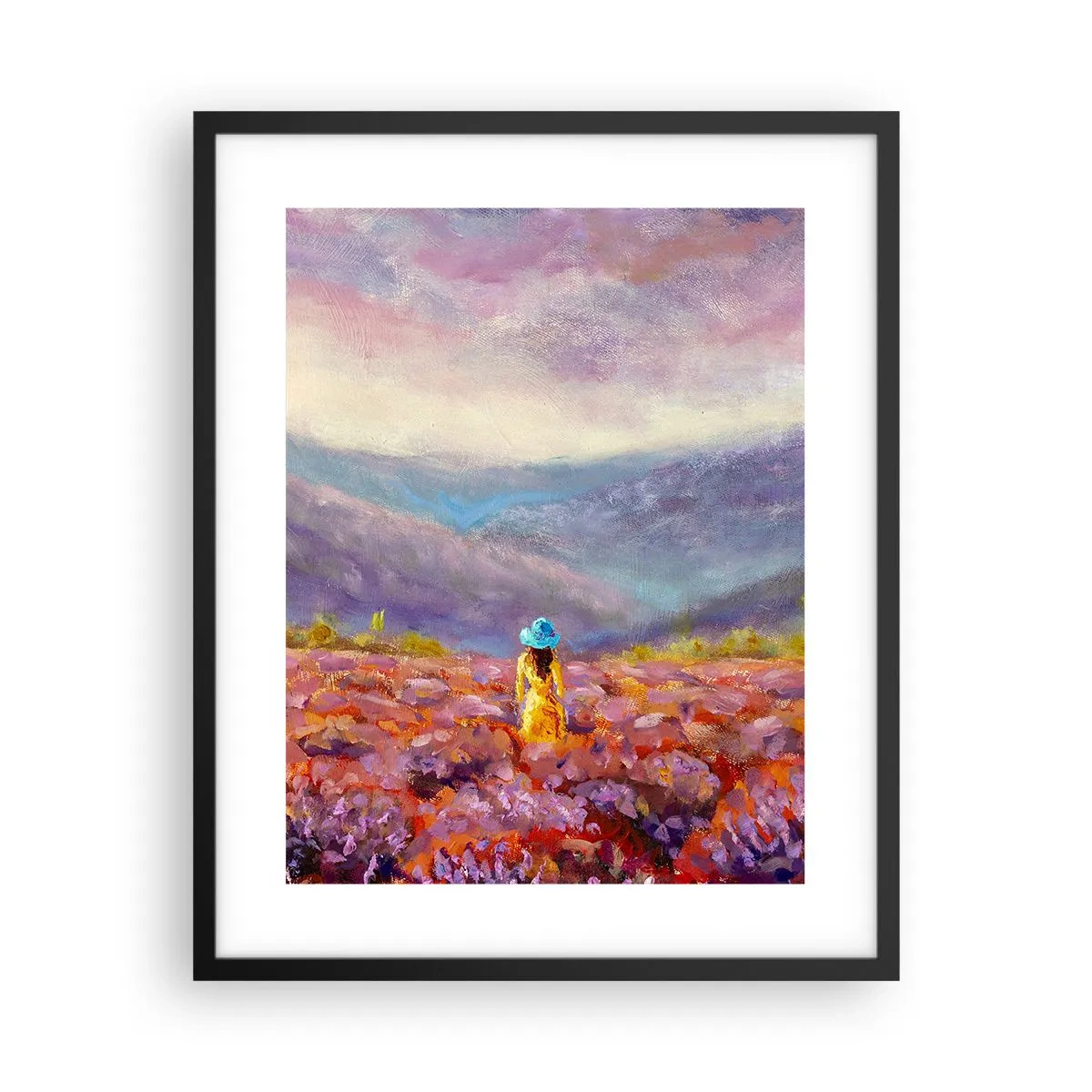 Póster en marco negro - En un mundo de lavanda - 40x50 cm