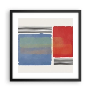 Póster en marco negro - Espíritu y alma de la geometría - 40x40 cm