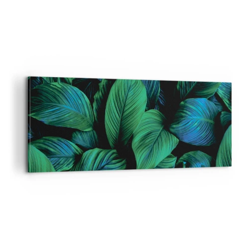Cuadro sobre lienzo - Impresión de Imagen - En la multitud verde - 100x40 cm