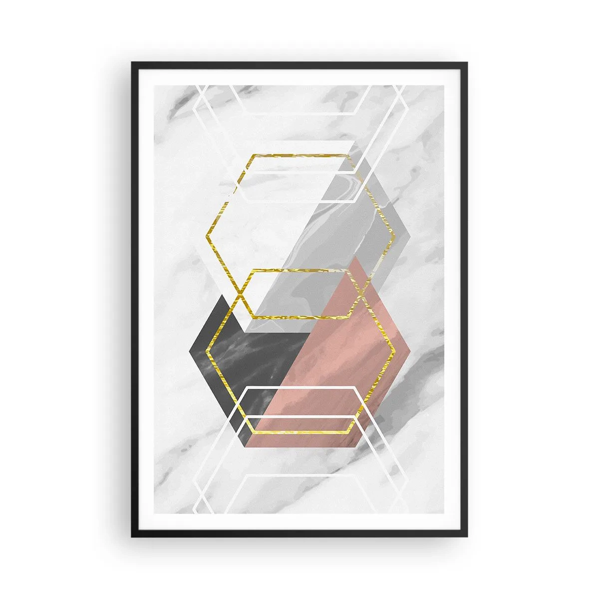 Póster en marco negro - Composición en cadena - 70x100 cm