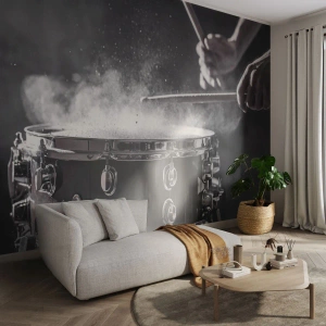 Fotomural Premium Sand - El pulso de la música - Música, Un instrumento musical, Tambor - 200x140 cm