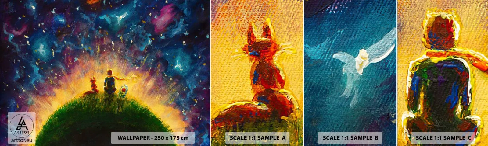 Muestra De Fotomural Standard Eco - Amor y amistad - lo único entero - Para niños, Amistad, Abstracción - 100x30 cm